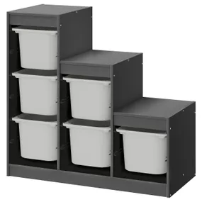 IKEA TROFAST ТРУФАСТ, комбинация д/хранения, серый/серый, 99x44x94 см 595.268.59 фото