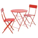 IKEA SUNDSÖ СУНДСЕ, стіл+2 стільці, вуличний, помаранчевий/помаранчевий 194.877.89 фото thumb №1