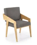 Мягкое кресло HALMAR FREEDOM, дуб натуральный / серый фото thumb №1