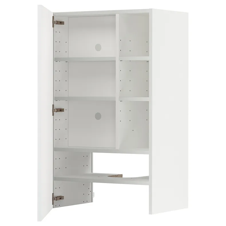 IKEA METOD МЕТОД, настінн шаф д / витяжки з полиц / дверц, білий / Ringhult світло-сірий, 60x100 см 495.042.21 фото №1