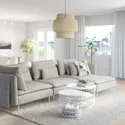 IKEA SÖDERHAMN СЕДЕРХАМН, 4-місний диван, з шезлонгом / віолончеллю бежевий / коричневий 993.058.27 фото thumb №2