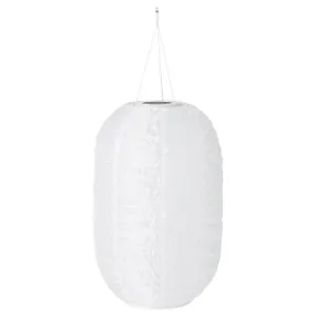 IKEA SOLVINDEN СОЛЬВІНДЕН, LED підвісний світильник сон батар, зовнішній / овальний білий, 26 см 605.144.93 фото