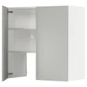 IKEA METOD МЕТОД, настінн шаф д / витяжки з полиц / дверц, білий / Хавсторп світло-сірий, 80x80 см 595.391.40 фото thumb №1
