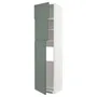 IKEA METOD МЕТОД, висока шафа для холодиль, 3 дверцят, білий / БОДАРП сіро-зелений, 60x60x240 см 494.638.00 фото