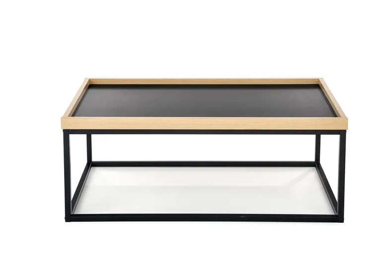 Журнальный столик деревянный HALMAR VESPA, 100x60 см, столешница: натуральная, ножки из металла: черные фото №7