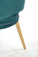 Кухонный стул бархатный HALMAR MARINO Velvet, темно-зеленый MONOLITH 37 / дуб медовый фото thumb №6