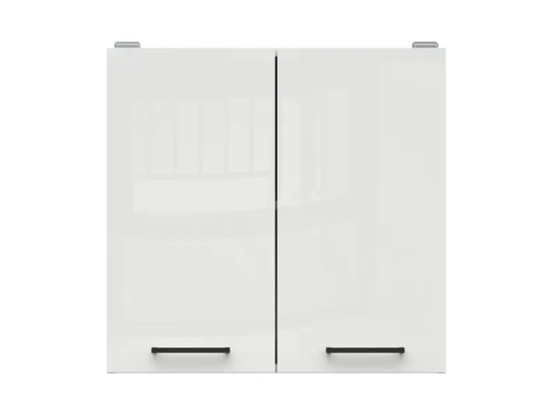 BRW Кухонный верхний шкаф Junona Line 80 см двухдверный мел глянец, белый/мелкозернистый белый глянец G2D/80/57-BI/KRP фото №1