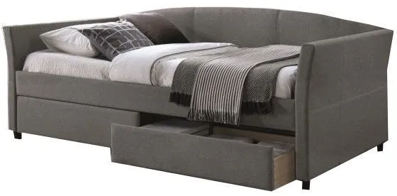 Ліжко односпальне SIGNAL Lanta Velvet 90x200 см, сірий фото №1
