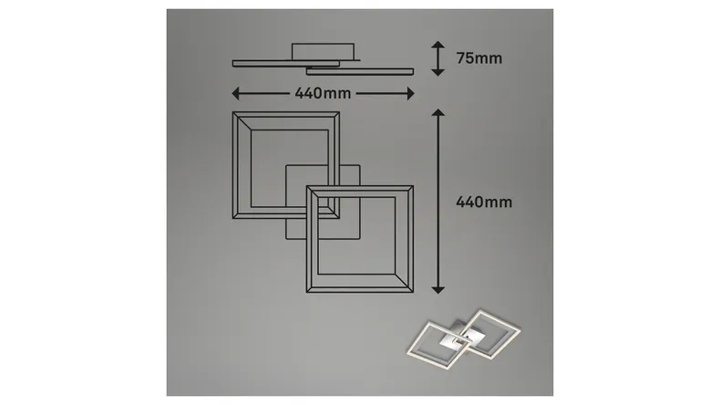 BRW Frame Led 2-позиционный металлический потолочный светильник серебристый 085517 фото №7