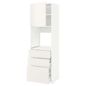 IKEA METOD МЕТОД / MAXIMERA МАКСИМЕРА, высокий шкаф д / духовки / дверь / 3ящика, белый / белый, 60x60x200 см 294.618.83 фото
