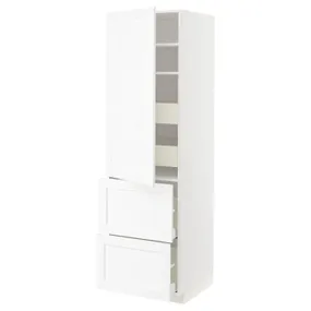IKEA METOD МЕТОД / MAXIMERA МАКСИМЕРА, высокий шкаф+полки / 4ящ / двр / 2фасада, белый Энкёпинг / белая имитация дерева, 60x60x200 см 294.735.60 фото