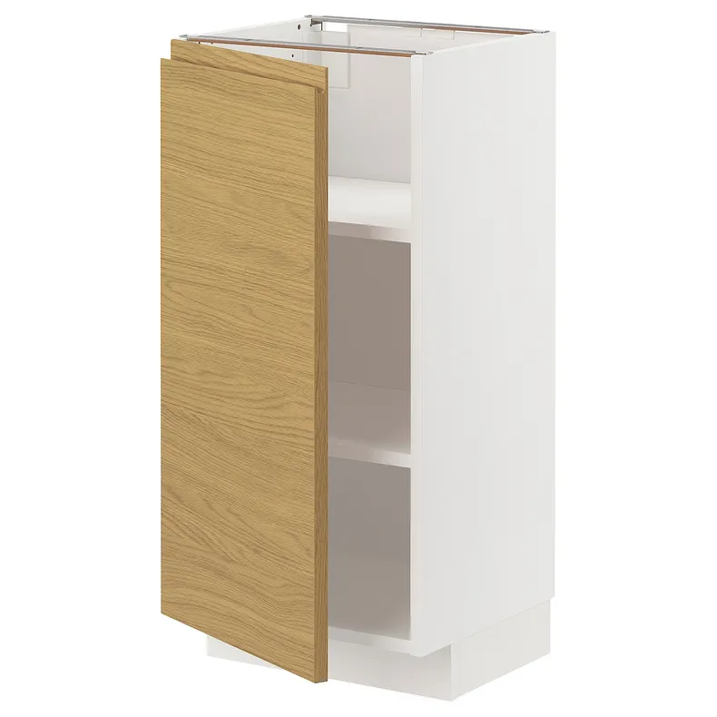 IKEA METOD МЕТОД, підлогова шафа з полицями, білий / Voxtorp імітація. дуб, 40x37 см 495.386.26 фото №1