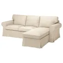 IKEA EKTORP ЕКТОРП, 3-місний диван із кушеткою, КІЛАНДА світло-бежевий 395.090.40 фото thumb №1