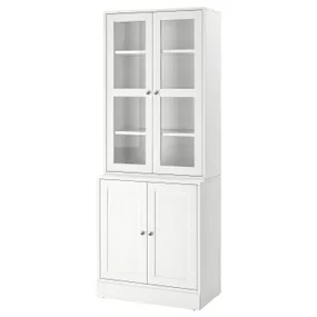 IKEA HAVSTA ХАВСТА, комбінація для зберіг зі склян двер, білий, 81x47x212 см 795.347.35 фото