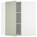 IKEA METOD МЕТОД, угловой навесной шкаф с полками, белый / светло-зеленый, 68x80 см 094.865.68 фото thumb №1