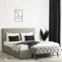 Кровать двуспальная бархатная MEBEL ELITE PANAMA Velvet, 160x200 см, Серый фото thumb №2