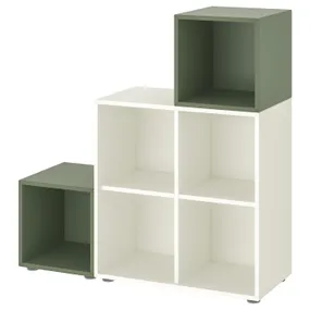 IKEA EKET ЕКЕТ, комбінація шаф із ніжками, білий / сірий, 105x35x107 см 295.218.44 фото