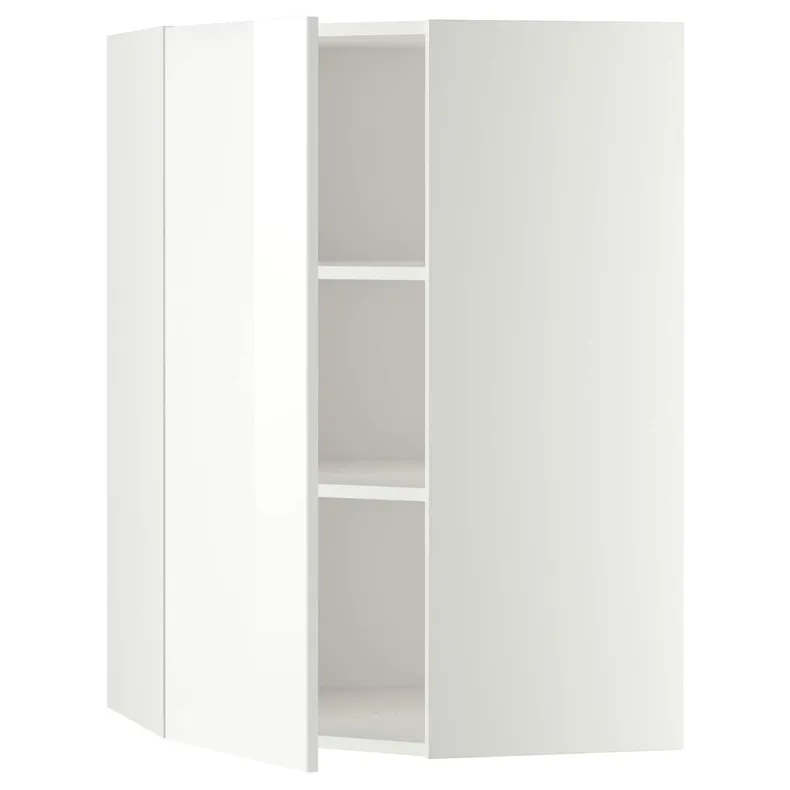 IKEA METOD МЕТОД, кутова навісна шафа з полицями, білий / РІНГХУЛЬТ білий, 68x100 см 399.185.23 фото №1