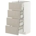 IKEA METOD МЕТОД / MAXIMERA МАКСИМЕРА, напольный шкаф 4 фасада / 4 ящика, белый / Стенсунд бежевый, 40x37 см 794.080.96 фото thumb №1
