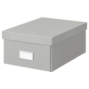IKEA HOVKRATS ХОВКРАТС, коробка для зберігання з кришкою, світло-сірий, 23x32x14 см 305.486.87 фото