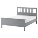IKEA HEMNES ХЕМНЭС, каркас кровати с матрасом, окрашенный серый / Окреамн средней жесткости, 140x200 см 895.433.34 фото thumb №1