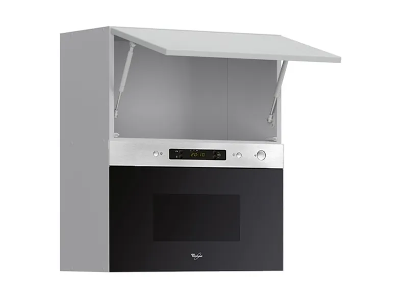 Кухонный шкаф BRW Top Line 60 см с микроволновой печью навесной серый глянцевый, серый гранола/серый глянец TV_GMO_60/72_O_MBNA900-SZG/SP/IX фото №3