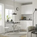 IKEA GUNDE ГУНДЕ / GUNDE ГУНДЕ, стол и 2 табурета, складной черный/ складной белый, 67x67 см 795.647.94 фото thumb №2