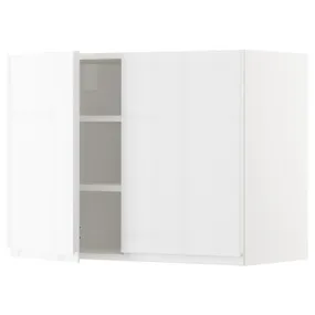 IKEA METOD МЕТОД, навісна шафа з полицями / 2 дверцят, білий / ВОКСТОРП глянцевий / білий, 80x60 см 794.561.48 фото