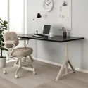 IKEA IDÅSEN ИДОСЕН, письменный стол, чёрный / бежевый, 160x80 см 292.810.33 фото thumb №3