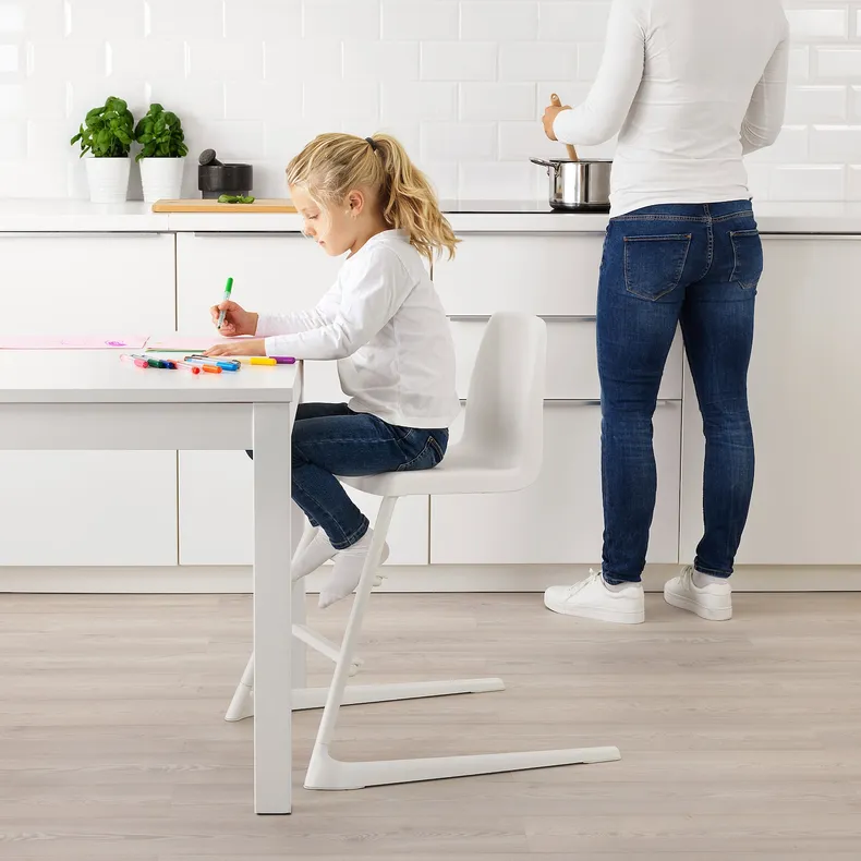 IKEA LANGUR ЛАНГУР, дитяч стіл/стільчик д/год зі стільн, білий 492.525.53 фото №5
