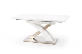 Обеденный стол раскладной HALMAR SANDOR 160-220x90 см белый лакированный фото