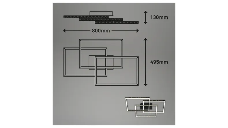 BRW Frame LED 3-точечный металлический потолочный светильник черный 085507 фото №7