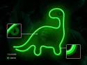 BRW Дитячий неоновий настінний світильник Dinosaur LED зелений 093789 фото thumb №4