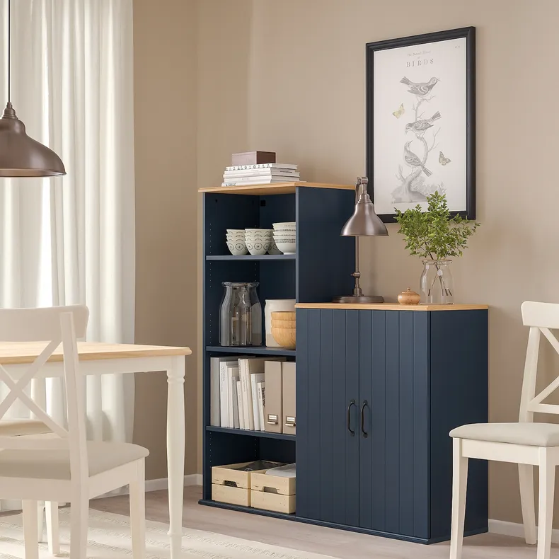 IKEA SKRUVBY СКРУВБЮ, шафа, чорно-синій, 130x140 см 494.946.46 фото №3