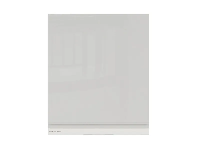 BRW Верхня кухонна шафа 60 см з витяжкою права світло-сірий глянець, альпійський білий/світло-сірий глянець FH_GOO_60/68_P_FL_BRW-BAL/XRAL7047/BI фото №1