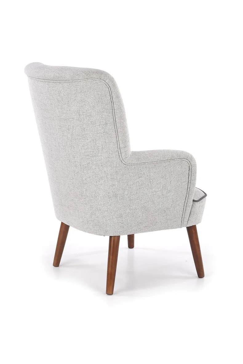 Мягкое кресло HALMAR BISHOP, ткань: серый, ореховый фото №6