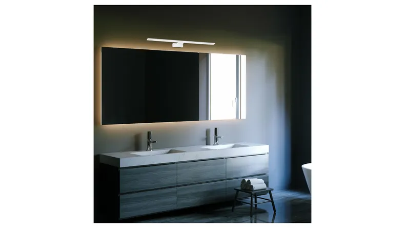BRW Сяйво світлодіодний металевий настінний світильник для ванної кімнати білий 086747 фото №5