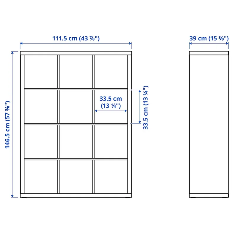 IKEA KALLAX КАЛЛАКС, стелаж, чорно-коричневий, 112x147 см 204.099.36 фото №9