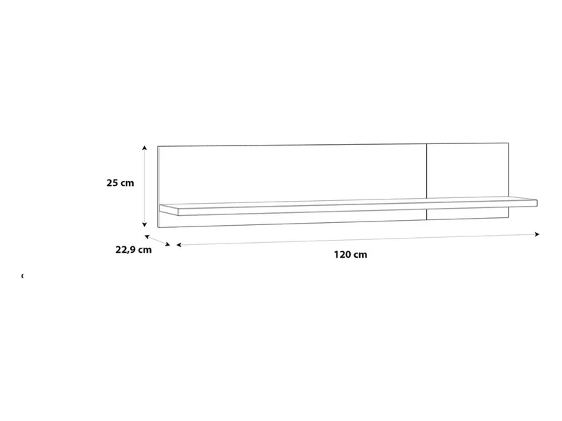 BRW Настенная полка Raven 120 см дуб, ценный дуб/белый/черный DASZ/BI/CZ фото №3