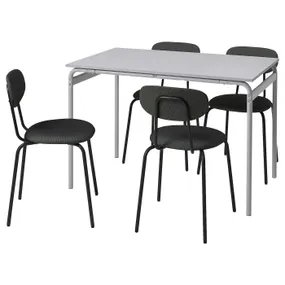 IKEA GRÅSALA ГРОСАЛА / ÖSTANÖ ЕСТАНЕ, стіл+4 стільці, сірий / РЕММАРН темно-сірий, 110 см 594.972.82 фото