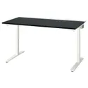 IKEA MITTZON МІТТЗОН, письмовий стіл, окл попелястий фарбований чорний / білий, 140x80 см 495.281.23 фото thumb №1
