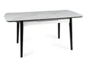 Стол обеденный раскладной SIGNAL APOLLO, белый мрамор / черный матовый, 80x120 фото thumb №1