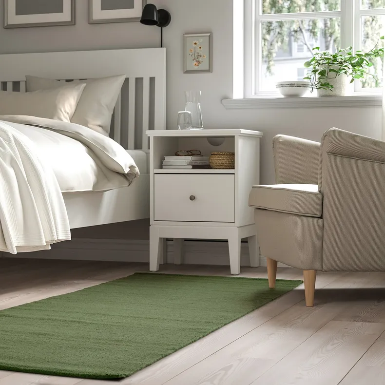 IKEA TIDTABELL ТІДТАБЕЛЛ, килим, пласке плетіння, зелений, 80x200 см 605.730.53 фото №4