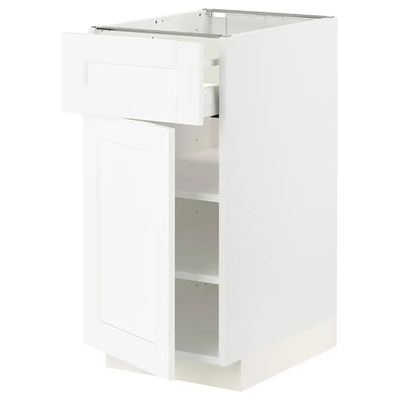 IKEA METOD МЕТОД / MAXIMERA МАКСИМЕРА, напольный шкаф с ящиком / дверцей, белый Энкёпинг / белая имитация дерева, 40x60 см 394.734.23 фото №1