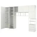 IKEA PLATSA ПЛАТСА, гардероб з 9 дверцятами+3 шухляди, білий/Fonnes white, 360x42x241 см 894.325.00 фото thumb №1