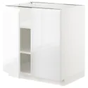 IKEA METOD МЕТОД, підлогова шафа з полицями / 2 дверцят, білий / ВОКСТОРП глянцевий / білий, 80x60 см 594.649.03 фото thumb №1