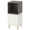 IKEA EKET ЕКЕТ, комбінація шаф із ніжками, білий темно-сірий / деревина, 35x35x80 см 193.860.78 фото thumb №1