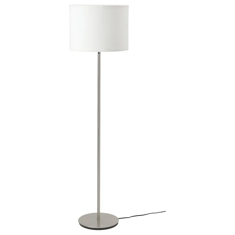 IKEA RINGSTA РИНГСТА / SKAFTET СКАФТЕТ, светильник напольный, белый / никелированный 193.859.60 фото №1