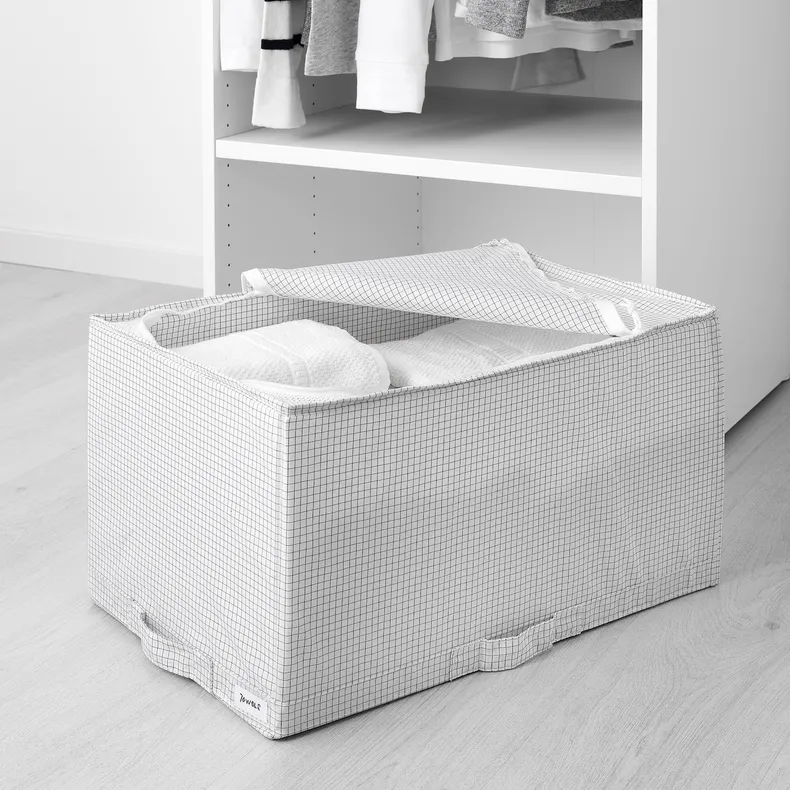 IKEA STUK СТУК, коробка для зберігання, білий/сірий, 34x51x28 см 403.096.86 фото №3