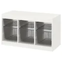 IKEA TROFAST ТРУФАСТ, комбінація для зберіган +контейнери, білий/темно-сірий, 99x44x56 см 294.798.35 фото thumb №1
